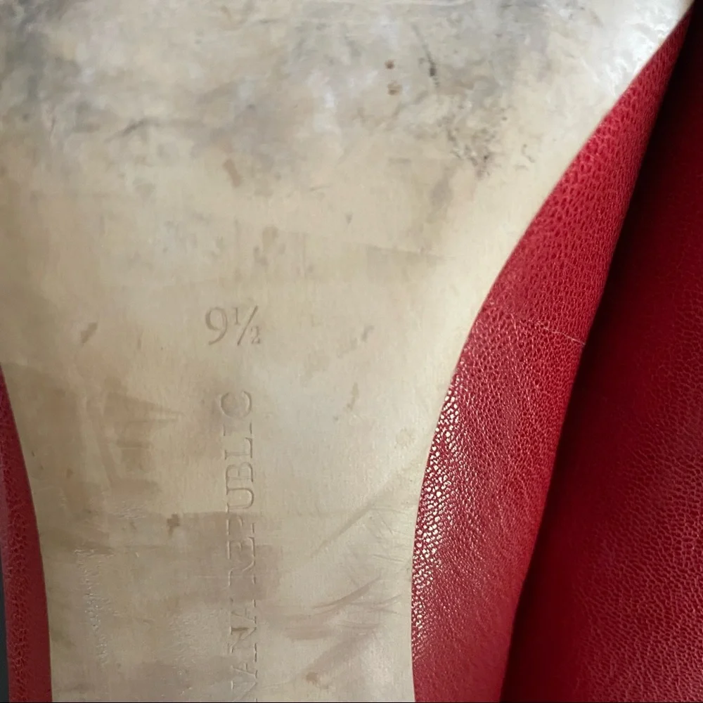 Banana Republic red peep toe heels 9.5 - Picture 5 of 8